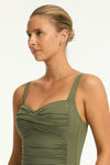 Eco Essentials Twist Front One Piece in  | Sea Level Australia 