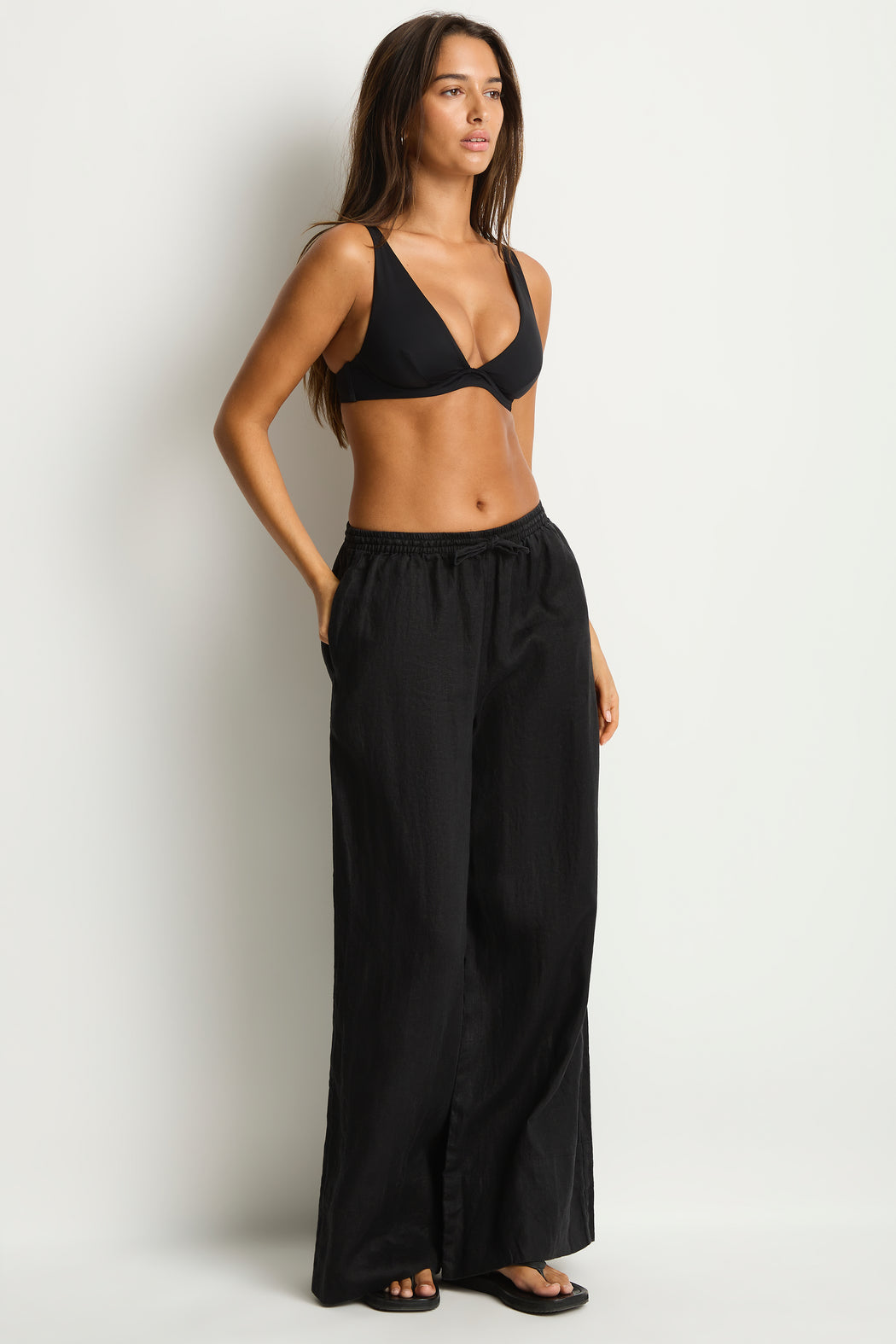 Shore Linen Palazzo Pant in  | Sea Level Australia 