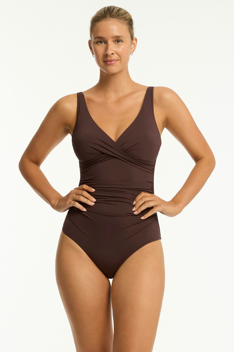 Essentials Edit Cross Front One Piece in  | Sea Level Australia 