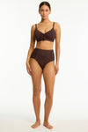 Essentials Edit High Waist Gathered Side Pant in  | Sea Level Australia 