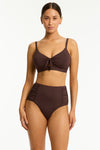 Essentials Edit High Waist Gathered Side Pant in  | Sea Level Australia 
