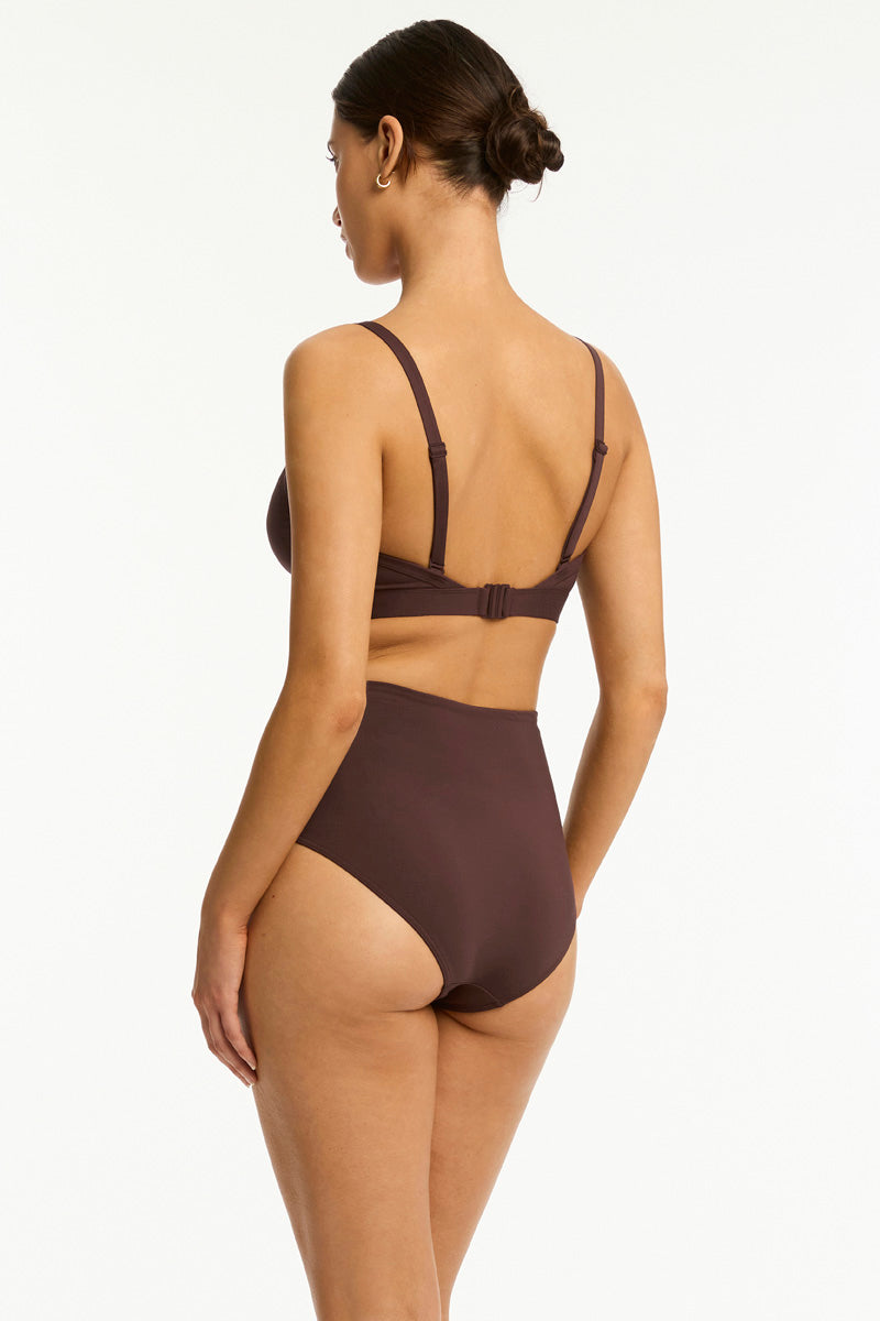 Essentials Edit High Waist Gathered Side Pant in  | Sea Level Australia 