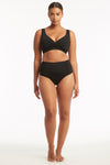 Eco Essentials High Waist Gathered Side Pant in  | Sea Level Australia 