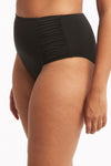 Eco Essentials High Waist Gathered Side Pant in  | Sea Level Australia 