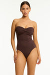 Essentials Edit Twist Bandeau One Piece in  | Sea Level Australia 