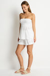 Sunset Shirred Bandeau Top