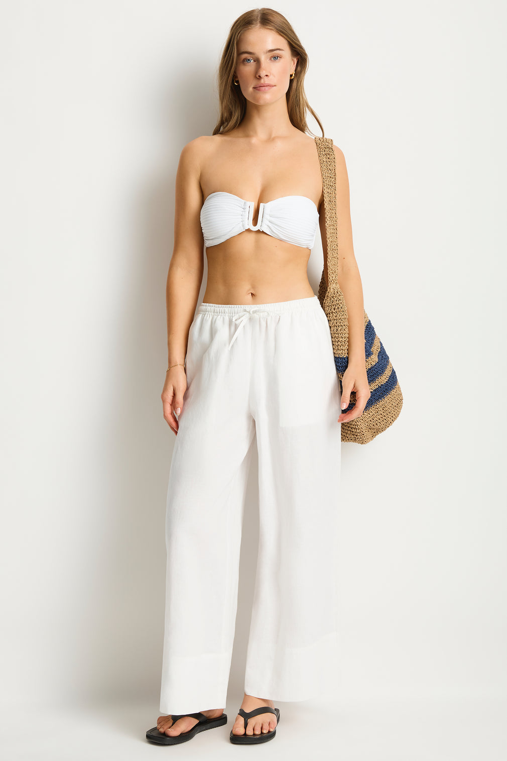 Shore Linen Palazzo Pant in  | Sea Level Australia 