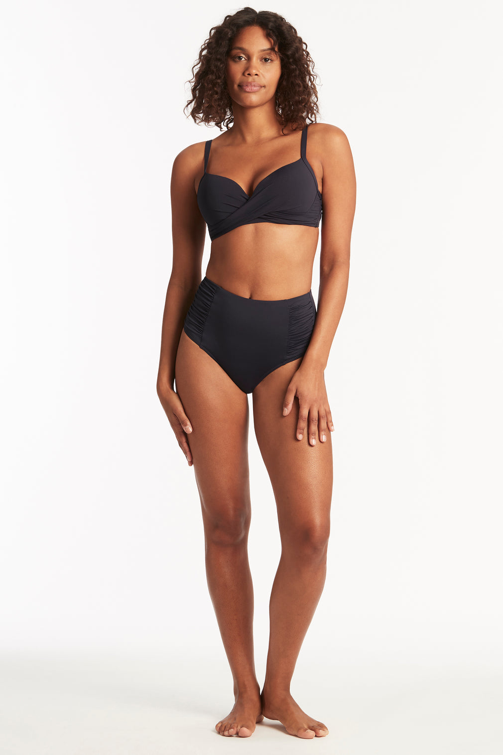 Eco Essentials Cross Front Moulded Cup Bra in  | Sea Level Australia 