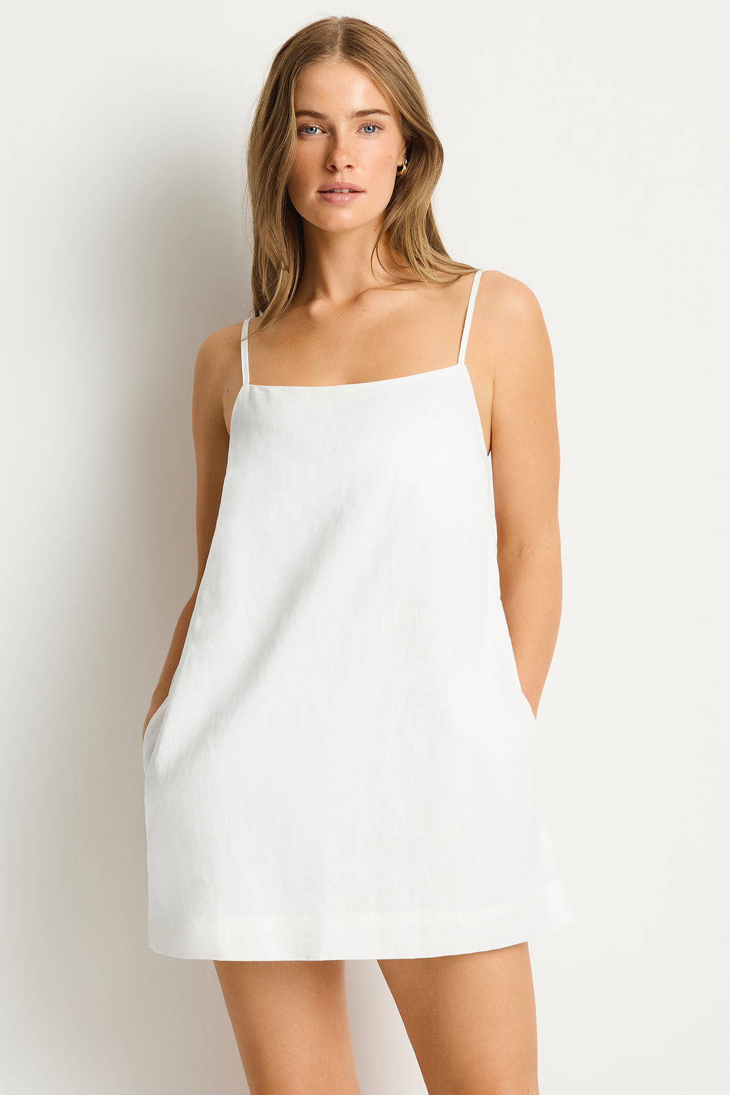 Shore Linen Shift Short Dress in  | Sea Level Australia 