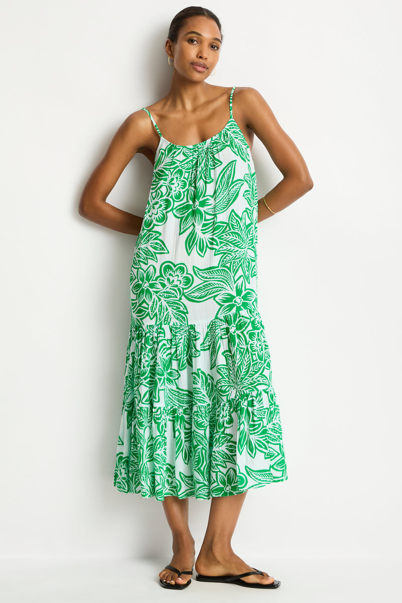 Palmera Resort Tiered Midi Sundress in  | Sea Level Australia 