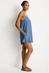 Denim Surf Shift Short Dress in  | Sea Level Australia 