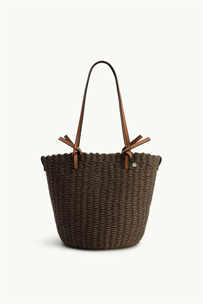 Sundown Beach Bag in Chocolate - Ghost Front